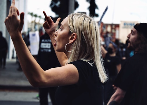 Woman protesting